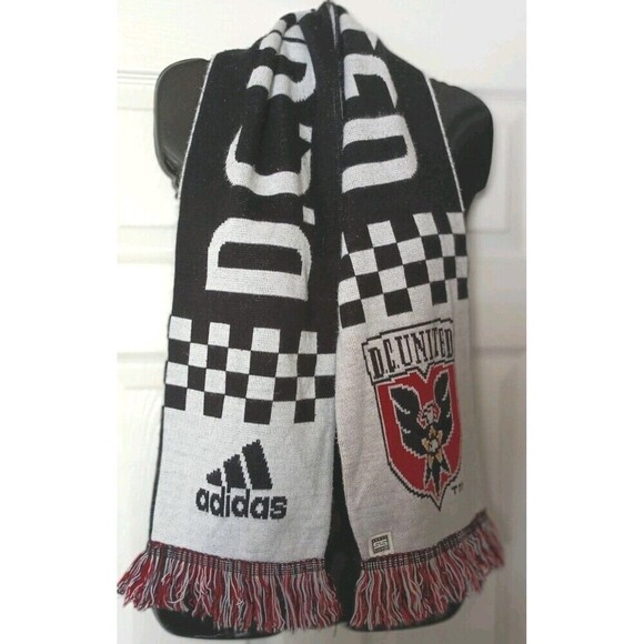 adidas Other - DC United Adidas Scarf Honeycomb Fan Black Red Reversible